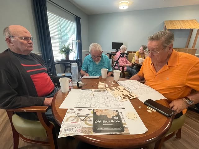 Table activity with residents participating